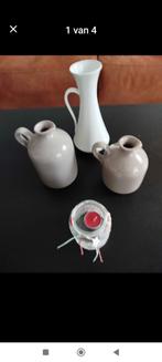 Vazen en waxinelichthouder set, Gebruikt, Overige kleuren, Aardewerk of Porselein, Ophalen of Verzenden