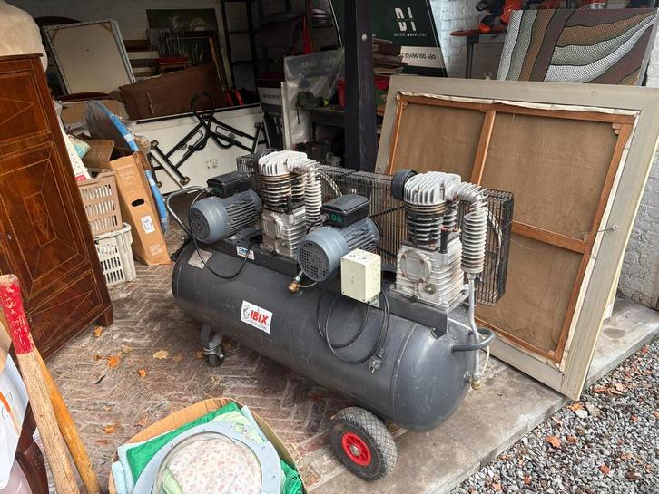 Compleet zandstraal set Compressor Zandstraler & Nakoeler, Doe-het-zelf en Verbouw, Compressors, Gebruikt, 10 bar of meer, 100 liter of meer