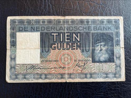 Tien gulden 1938 grijsaard, Postzegels en Munten, Bankbiljetten | Nederland, Los biljet, 10 gulden, Ophalen of Verzenden