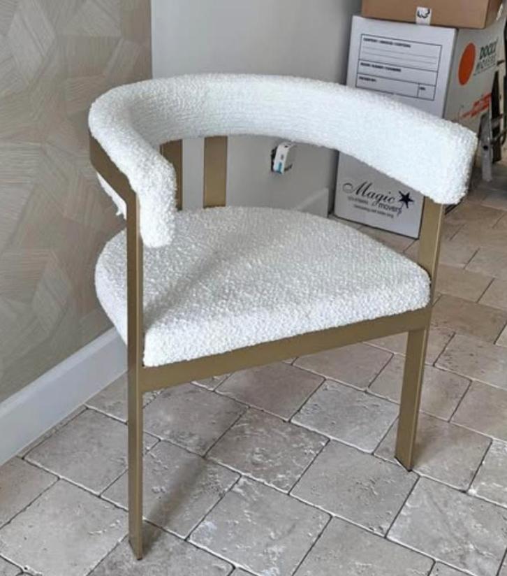 4x Eichholtz Clubhouse stoelen (np. €1100/stuk), Huis en Inrichting, Stoelen, Gebruikt, Vijf, Zes of meer stoelen, Metaal, Stof
