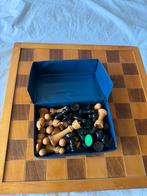 Houten Schaakbord met Schaakstukken - Scacchi, Een of twee spelers, Ophalen of Verzenden, Zo goed als nieuw, Reisspel