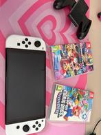 Nintendo Switch OLED + 2 Mario games + tas, Spelcomputers en Games, Spelcomputers | Nintendo Switch, Met games, Zo goed als nieuw