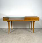 Salontafel eiken met glasplaat, František Jirák, Minder dan 50 cm, 100 tot 150 cm, 50 tot 75 cm, Ophalen of Verzenden