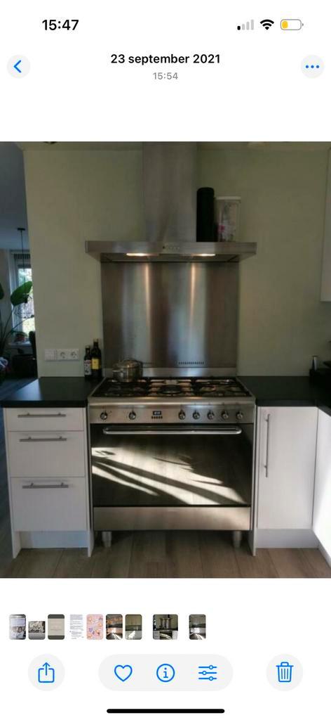 Smeg fornuis 90cm, Witgoed en Apparatuur, Fornuizen, Gebruikt, Vrijstaand, Gas, 5 kookzones of meer, 90 tot 95 cm, 60 cm of meer