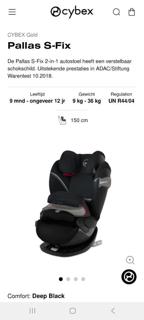 Cybex Pallas S fix grijs (9 tot 36 kilo), Kinderen en Baby's, Autostoeltjes, Zo goed als nieuw, Overige merken, 9 t/m 36 kg, Isofix