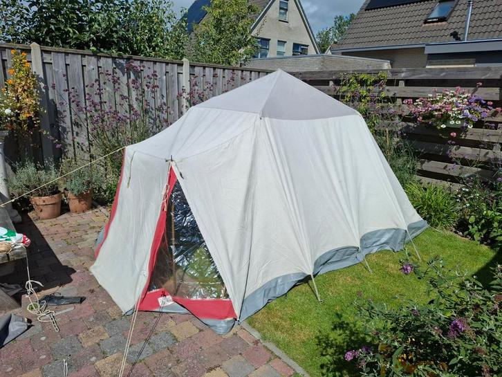 Katoenen 3 persoons tent - Gebruikt, Caravans en Kamperen, Tenten, tot en met 3, Gebruikt, Ophalen of Verzenden