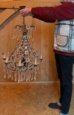 Statige glazen kroonluchter met 8 kaarsjes, Ophalen, Gebruikt, Glas