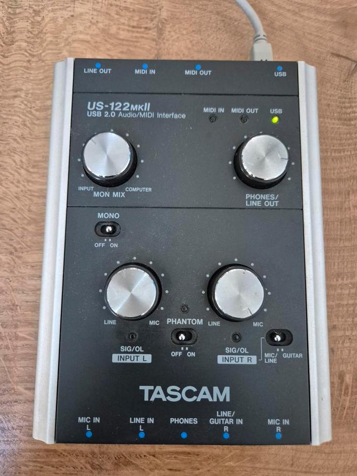 TOP Tascam US-122MKii audio en midi interface (NIEUWE PRIJS), Muziek en Instrumenten, Midi-apparatuur, Zo goed als nieuw, Ophalen of Verzenden