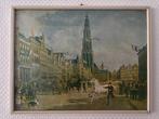 Oude prent paardenkeuring Grote Markt Groningen. O. Eerelman, Verzamelen, Gebruikt, Ophalen of Verzenden, Voor 1940, Prent