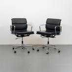 20x Vitra EA 217 bureaustoel Soft Pad Zwart leer - Chroom