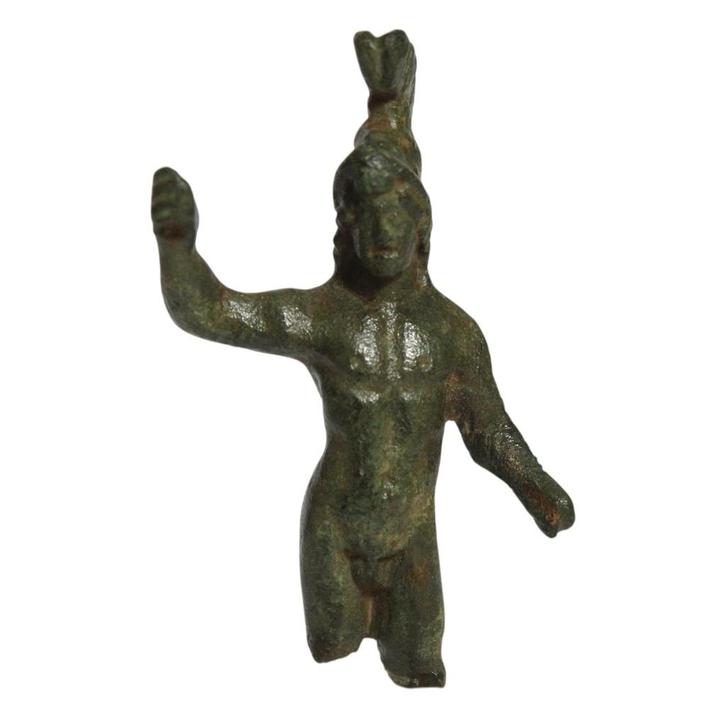 Bodemvondst romeins bronzen Mars beeldje, Antiek en Kunst, Antiek | Koper en Brons, Brons, Verzenden