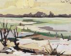 Kees Bol (1916-2009), Winters Panorama met Rivier, Antiek en Kunst, Ophalen of Verzenden