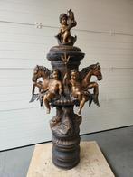 BRONZEN FONTEIN MET PAARDEN EN PUTTIE'S 2750 IPV 4000 EURO!!, Ophalen of Verzenden, Zo goed als nieuw, Overige materialen, Fontein