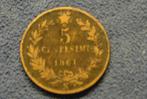 1861 5 centimes munt Italie  Vittorio Emanuelle II, Ophalen of Verzenden, Italië, Losse munt
