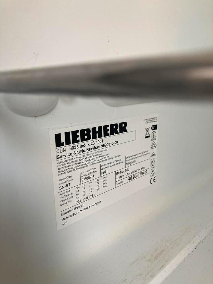 Liebherr Koelvriescombinatie CUN 3033-25, Witgoed en Apparatuur, Koelkasten en IJskasten, Gebruikt, Met vriesvak, 200 liter of meer