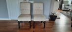 2 Witte eetkamerstoelen - Stevig, Katoen (Opknapper), Ophalen, Gebruikt, Wit, Twee