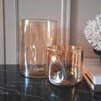 Set van 2 geoliede amber kleurige windlichten, Overige materialen, Nieuw, Ophalen of Verzenden, X