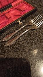 2 zilveren vleeswaren vorkjes, Antiek en Kunst, Ophalen of Verzenden, Zilver