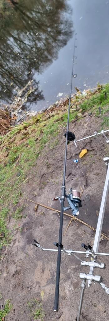 Shimano karperhengels + 3 Daiwa molens, Watersport en Boten, Hengelsport | Karpervissen, Gebruikt, Complete set, Ophalen