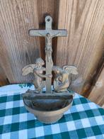 Koperen wijwater bakje met engelen decore hxbxd 30x16x7,5cm, Antiek en Kunst, Antiek | Koper en Brons, Ophalen of Verzenden
