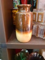 West Germany vaas bruin tinten jaren 70 design 20 cm retro, Gebruikt, Overige kleuren, Aardewerk of Porselein, ?