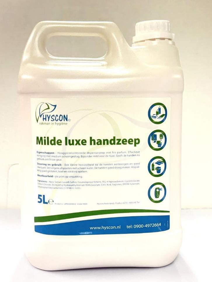 Hyscon Milde Luxe Handzeep 5L, Huis en Inrichting, Schoonmaakartikelen, Overige typen, Ophalen of Verzenden