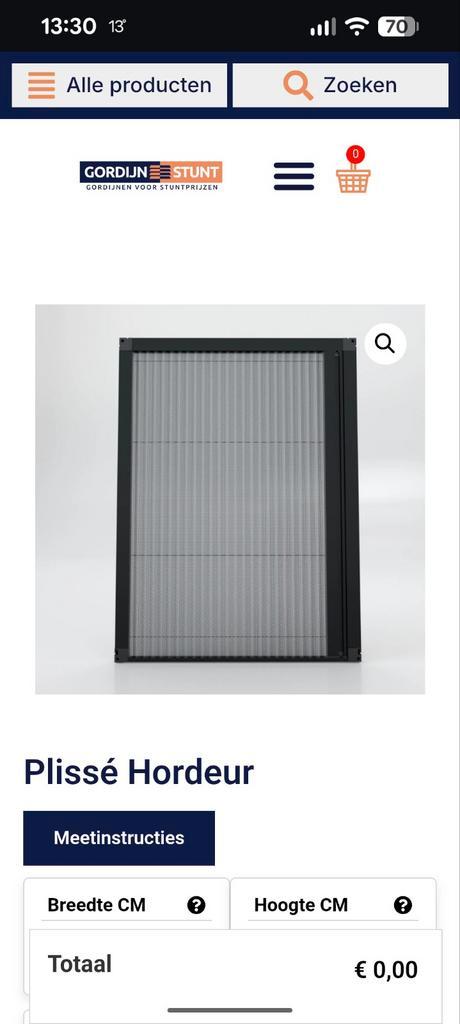 Plissé Hordeur Zo Goed Als Nieuw, Doe-het-zelf en Verbouw, Deuren en Horren, Zo goed als nieuw, Hordeur, 200 tot 215 cm, 80 tot 100 cm