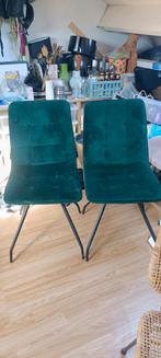 Eetkamerstoelen velvet groen 2 stuks, Huis en Inrichting, Stoelen, Ophalen, Overige materialen, Twee, Overige kleuren