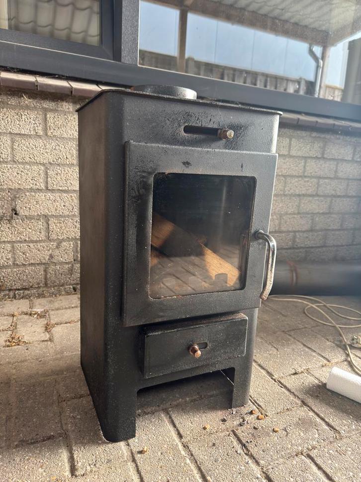 Houtkachel | speksteenkachel | 5 KW | met buis, Huis en Inrichting, Kachels, Gebruikt, Vrijstaand, Houtkachel, Hout, Ophalen