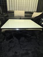Witte Glazen Salontafel 1 meter bij 1 meter, Huis en Inrichting, Tafels | Salontafels, Ophalen, 50 tot 100 cm, Vierkant, 50 tot 100 cm
