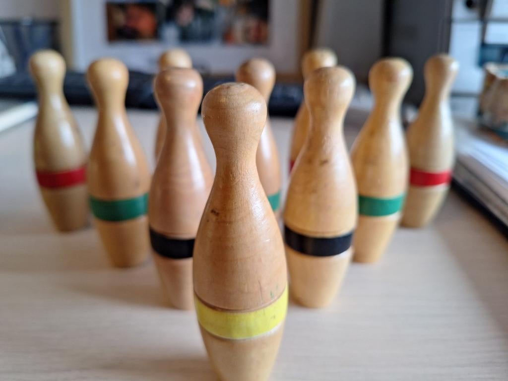 Vintage Mini houten Bowling Set, Ophalen of Verzenden, Gebruikt