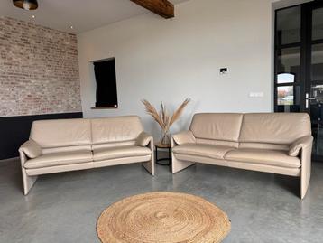 Leolux Bora Beta Set - Crème Taupe Leer beschikbaar voor biedingen