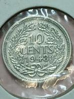 Dubbeltje 1943 pp, Zilver, Ophalen of Verzenden, 10 cent, Koningin Wilhelmina