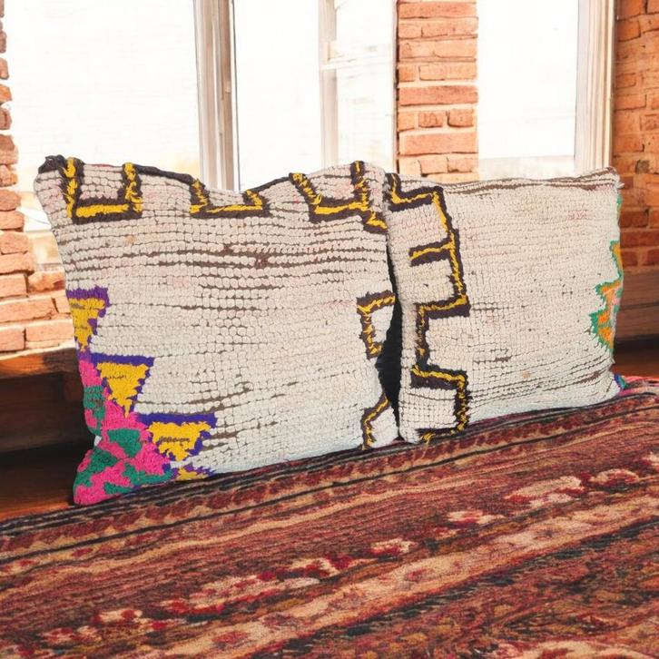 Marokkaans Kussen set, berber sierkussen, Huis en Inrichting, Woonaccessoires | Kussens, Vierkant, Ophalen of Verzenden