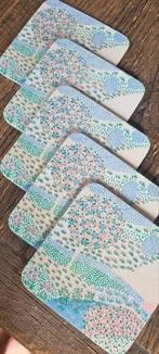 Pastelkleurige onderzetters, 10x,,, jaren 80, Verzenden, Zo goed als nieuw, Glas of Kopje