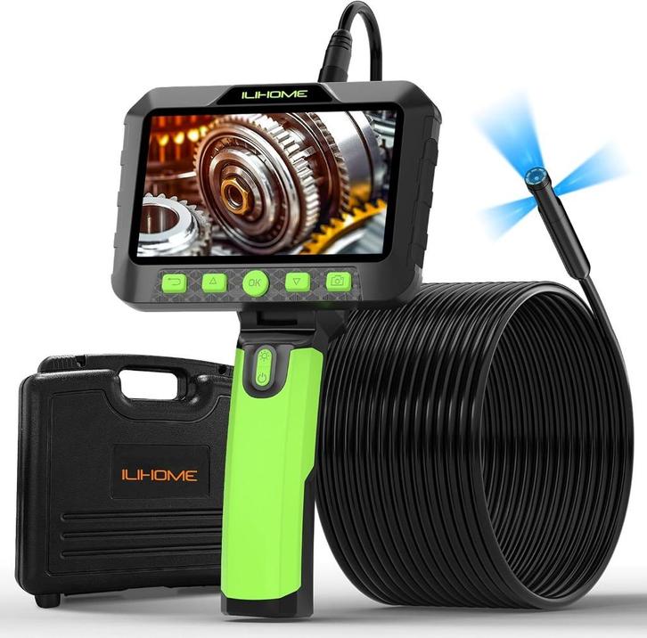 Triple lens inspectiecamera  Endoscoop 5,0" IPS 1080p, Doe-het-zelf en Verbouw, Meetapparatuur, Nieuw, Ophalen of Verzenden