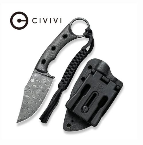 CIVIVI Midwatch C20059B-DS1 Damascus Fixed Blade Knife Carbo, Caravans en Kamperen, Kampeergereedschap, Nieuw, Ophalen of Verzenden