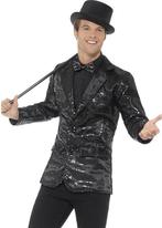 Zwart glitter colbert maat XL, Carnaval, Maat 56/58 (XL), Ophalen of Verzenden, Zo goed als nieuw