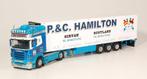 Tekno 9950 Hamilton Scania R topline met koeloplegger., Nieuw, Ophalen of Verzenden, Bus of Vrachtwagen, Tekno