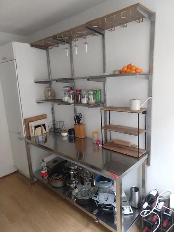 RVS werkbank horeca (160x60 cm) beschikbaar voor biedingen