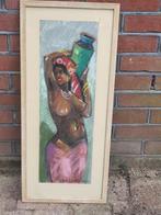 Afrikaanse schone pastel Erik Lundgren Zweden, Antiek en Kunst, Kunst | Schilderijen | Klassiek, Ophalen