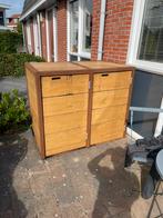 Containerombouw kliko ombouw, staal eiken, Tuin en Terras, Ophalen, Zo goed als nieuw, Hout, Containerberging