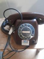 draaischijf telefoon mocca de luxe, Telecommunicatie, Vaste telefoons | Niet Draadloos, Ophalen of Verzenden, Gebruikt, Met draaischijf