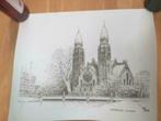 De Koninginnekerk tekening Meeuw van Rotterdam, Huis en Inrichting, Woonaccessoires | Schilderijen, Tekeningen en Foto's, Ophalen