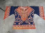 Vintage Dashiki shirt met engelmouwen, Pakistan, Ophalen of Verzenden, Gedragen, Maat 38/40 (M), Blauw