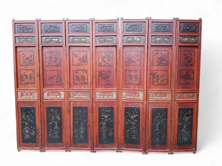 1548. Houten kamerscherm, Qing-dynastie, eind 19e eeuw, Huis en Inrichting, Woonaccessoires | Kamerschermen, Ophalen of Verzenden