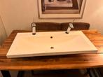 Glans Dubbele Wastafel - 1.0m Breed, Doe-het-zelf en Verbouw, Ophalen of Verzenden, Zo goed als nieuw, Wastafel