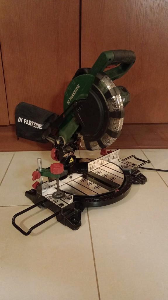 Parkside afkortzaag 1500 W, Doe-het-zelf en Verbouw, Gereedschap | Zaagmachines, Zo goed als nieuw, Afkortzaag, 1200 watt of meer