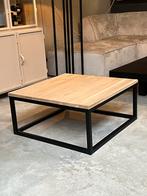 Eiken salontafel met stalen frame, Huis en Inrichting, 100 tot 150 cm, Zo goed als nieuw, Minder dan 50 cm, Eikenhout