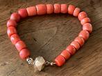 Prachtige Dikke Bloedkoralen Armband met echt gouden slot, Sieraden, Tassen en Uiterlijk, Antieke sieraden, Ophalen of Verzenden